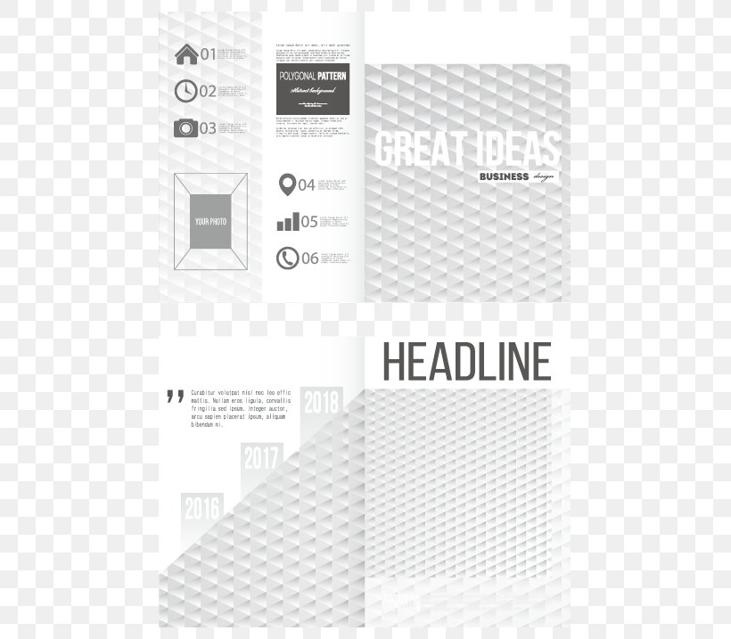 Euclidean Vector Brochure, PNG, 737x717px, Brochure, Black And White, Book, Brand, Flyer Download Free