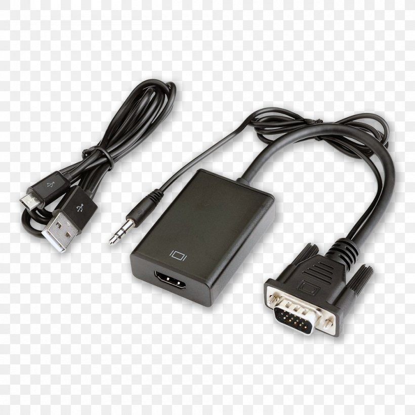 Laptop VGA Connector HDMI Adapter 1080p, PNG, 1000x1000px, Laptop, Ac Adapter, Adapter, Audio Signal, Cable Download Free