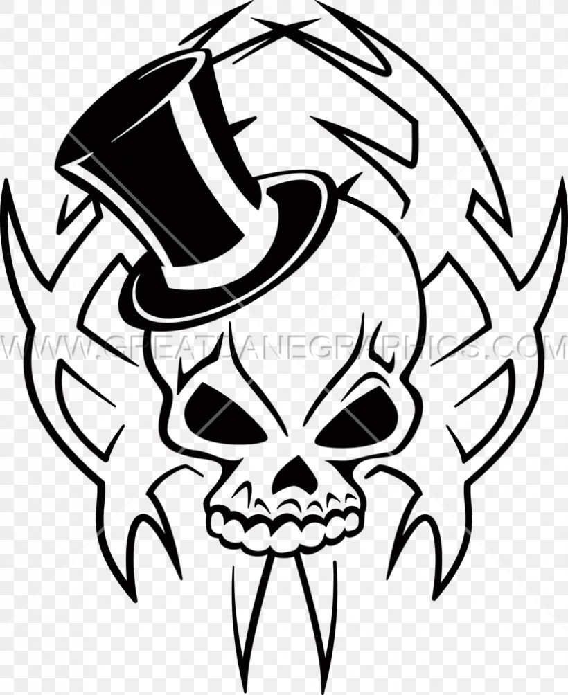 Top Hat T-shirt Skull Headgear, PNG, 825x1011px, Top Hat, Art, Artwork, Black, Black And White Download Free