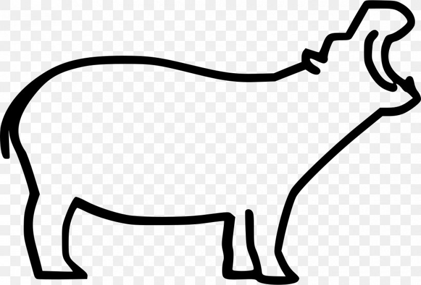 Cat Hippopotamuses Clip Art, PNG, 980x666px, Cat, Animal, Animal Figure, Black, Black And White Download Free