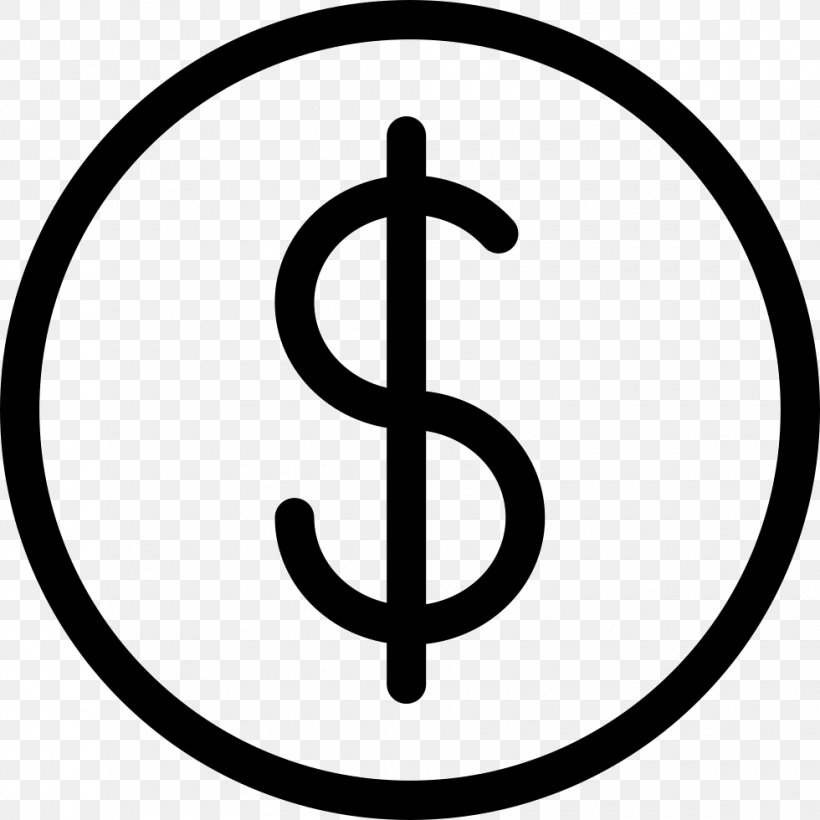 United States Dollar Dollar Sign, PNG, 980x980px, United States Dollar, Area, Bank, Black And White, Brand Download Free