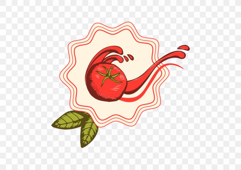 Tomato Euclidean Vector Illustration, PNG, 842x595px, Watercolor, Cartoon, Flower, Frame, Heart Download Free