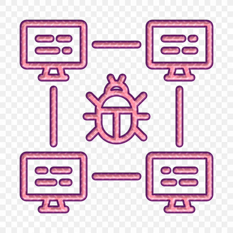 Hacker Icon Bug Icon Data Protection Icon, PNG, 1244x1244px, Hacker Icon, Bug Icon, Data Protection Icon, Line, Pink Download Free