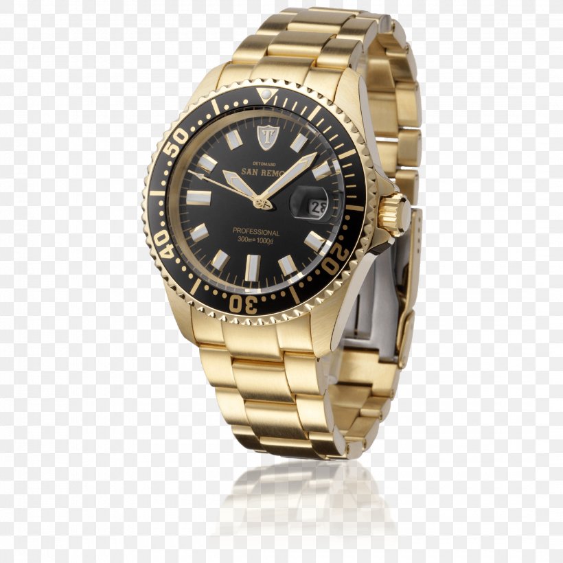 Automatic Watch De Tomaso Gold Diving Watch, PNG, 2160x2160px, Watch, Automatic Watch, Brand, De Tomaso, Dial Download Free
