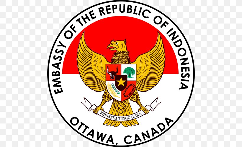 National Emblem Of Indonesia Garuda Indonesia Embassy Of Indonesia, PNG, 500x500px, Indonesia, Area, Badge, Beak, Brand Download Free