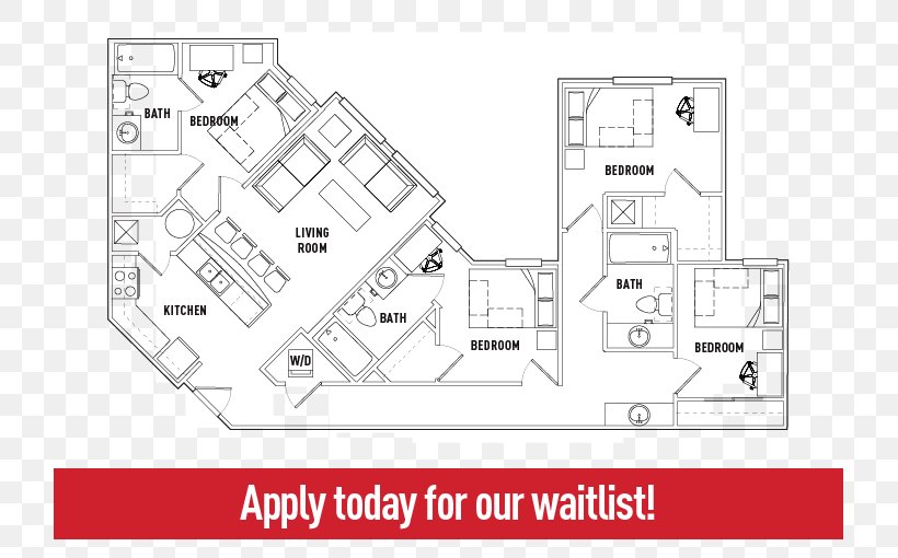 Residences Of College Park Floor Plan House Room, PNG, 755x510px, Floor Plan, Apartment, Area, Bathroom, Bed Download Free
