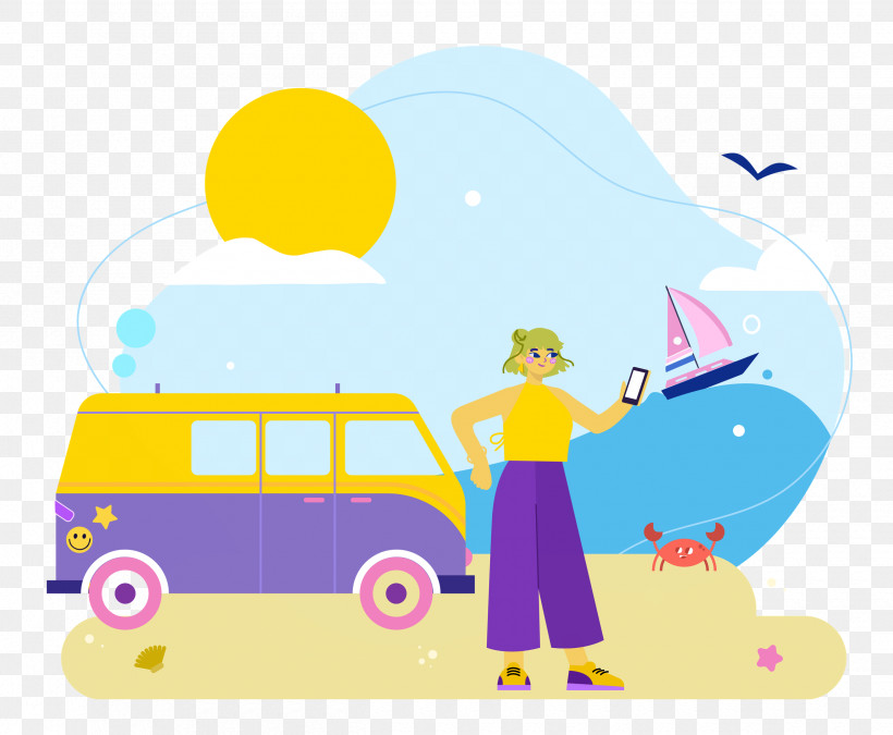 Seashore Day Vacation Travel, PNG, 2500x2059px, Vacation, Animation, Cartoon, Doodle, Drawing Download Free