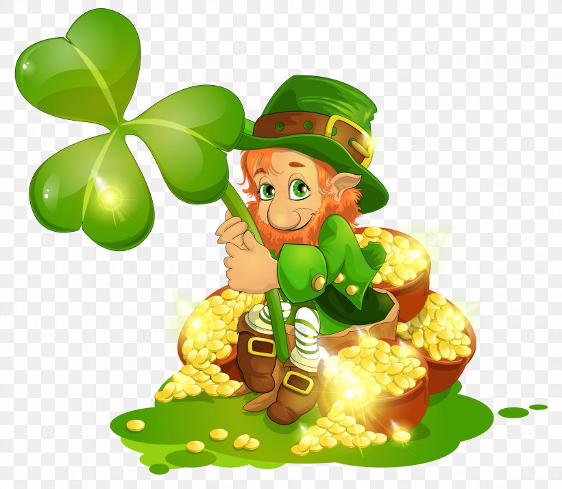 Saint Patrick's Day Leprechaun Shamrock Lettering Clip Art, PNG, 4642x4039px, Saint Patrick S Day, Fictional Character, Food, Fourleaf Clover, Fruit Download Free