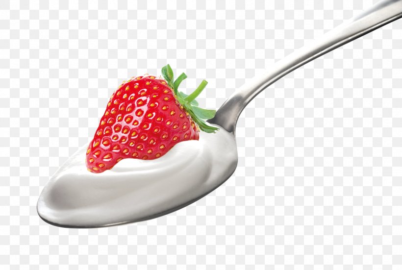 Strawberry Spoon Milk Yoghurt Cream, PNG, 1772x1191px, Strawberry, Amorodo, Berry, Cream, Cup Download Free