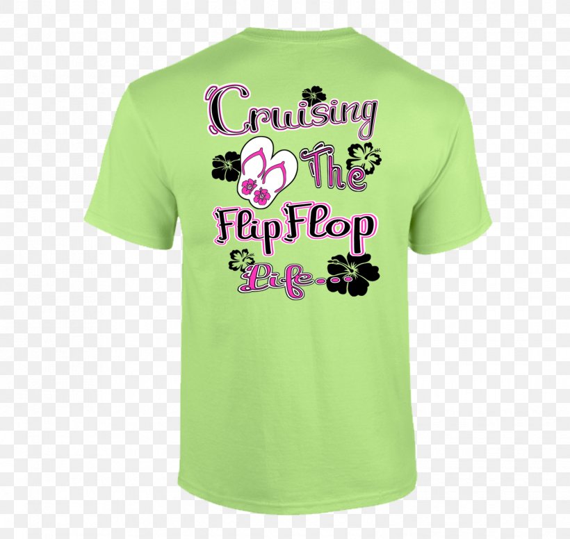 T-shirt CruiseMyTee Green Sleeve, PNG, 1425x1350px, Tshirt, Active Shirt, Brand, Clothing, Flipflops Download Free