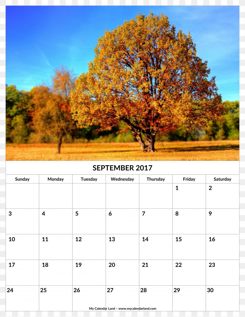 Autumn 0 Season Summer September, PNG, 2550x3300px, 2017, 2018, Autumn, Autumn Leaf Color, Calendar Download Free