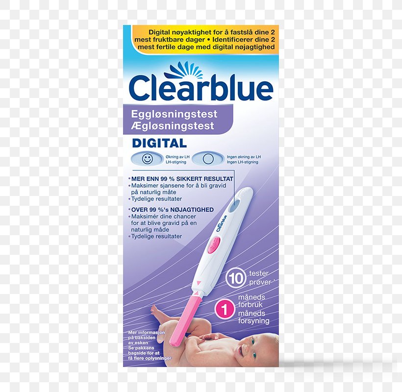 Clearblue Digital Pregnancy Test With Conception Indicator, PNG, 800x800px, Clearblue, Digital Data, Fertility, Material, Ovulation Download Free