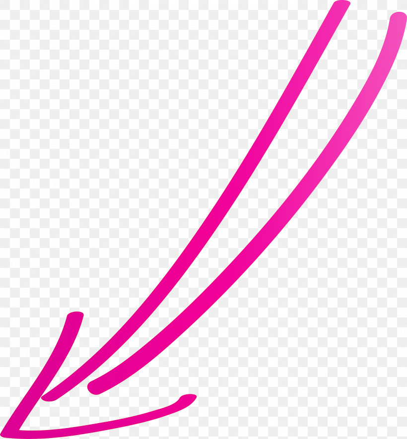 Hand Drawn Arrow, PNG, 2777x3000px, Hand Drawn Arrow, Line, Magenta, Pink Download Free