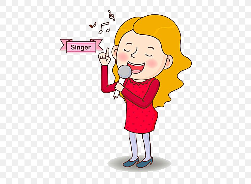 Microphone Woman Singing Cartoon Illustration, PNG, 531x600px, Watercolor, Cartoon, Flower, Frame, Heart Download Free