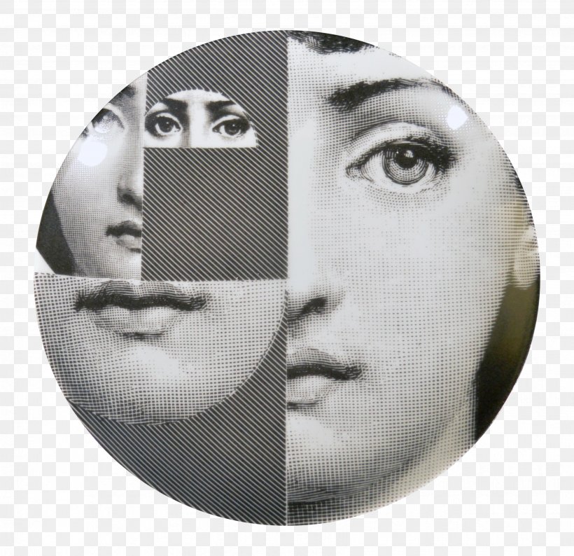 Fornasetti, Designer De La Fantaisie Plate Painting Interior Design Services, PNG, 3467x3359px, Plate, Black And White, Face, Forehead, Fornasetti Download Free