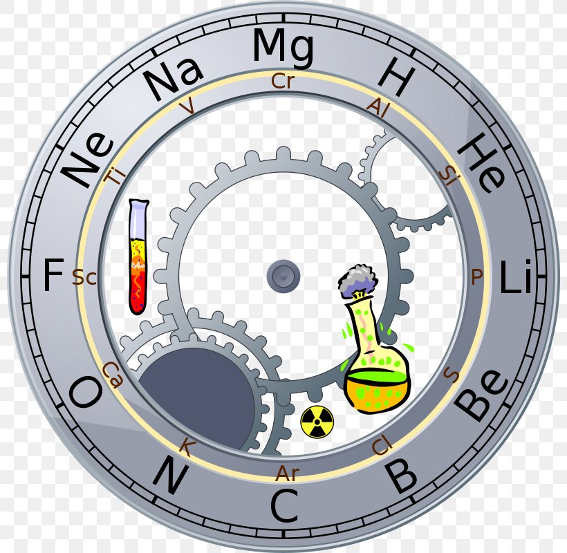 Periodic Table Chemical Element Chemistry Clip Art, PNG, 800x800px, Periodic Table, Area, Chemical Element, Chemistry, Clock Download Free