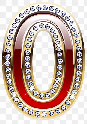 Gold And Red Number Zero Clipart Image - Number 0 Clip Art PNG