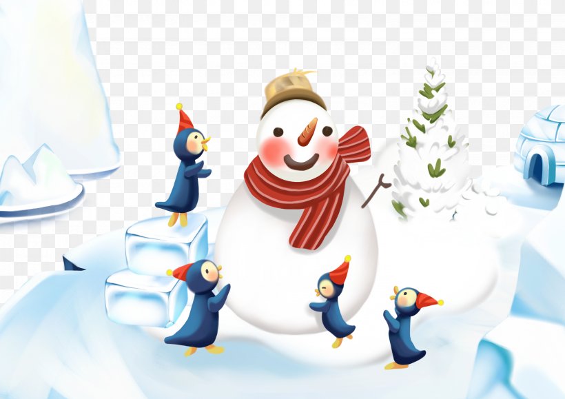 Christmas Snowman Illustration, PNG, 2961x2094px, Christmas, Cartoon, Christmas Eve, Drawing, Flightless Bird Download Free
