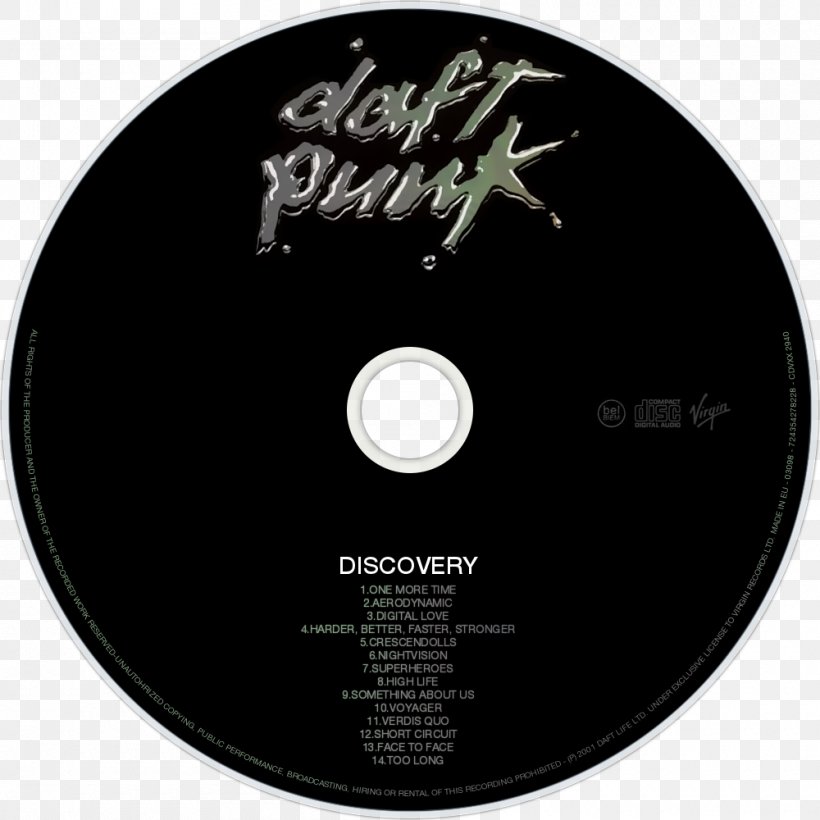 Discovery Daft Punk Phonograph Record Album LCD Soundsystem, PNG, 1000x1000px, Watercolor, Cartoon, Flower, Frame, Heart Download Free
