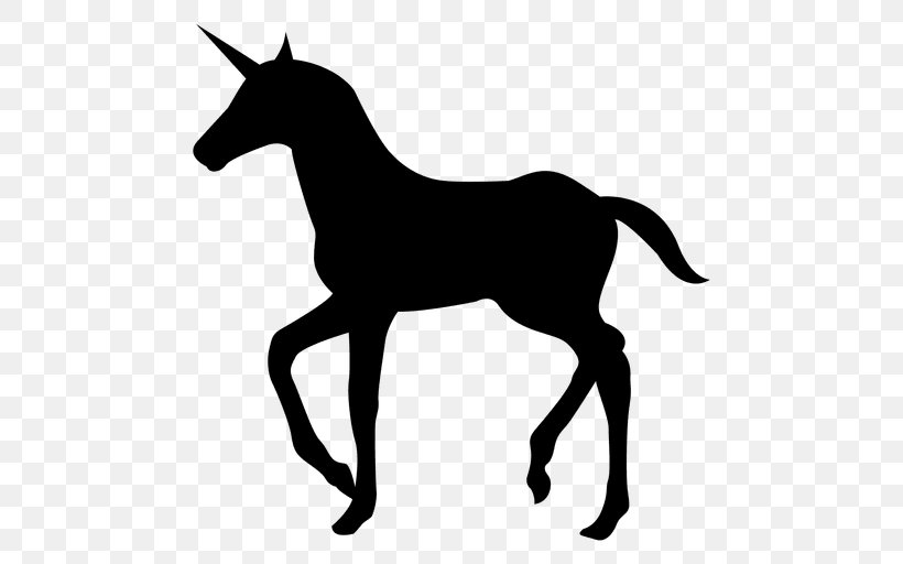 Horse Silhouette Unicorn, PNG, 512x512px, Horse, Animal Figure, Black And White, Bridle, Colt Download Free