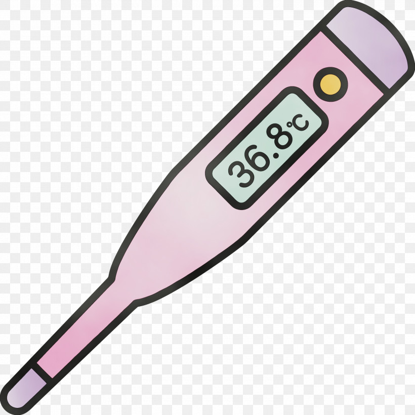 Medical Thermometer, PNG, 3000x3000px, Thermometer, Medical Thermometer, Paint, Watercolor, Wet Ink Download Free