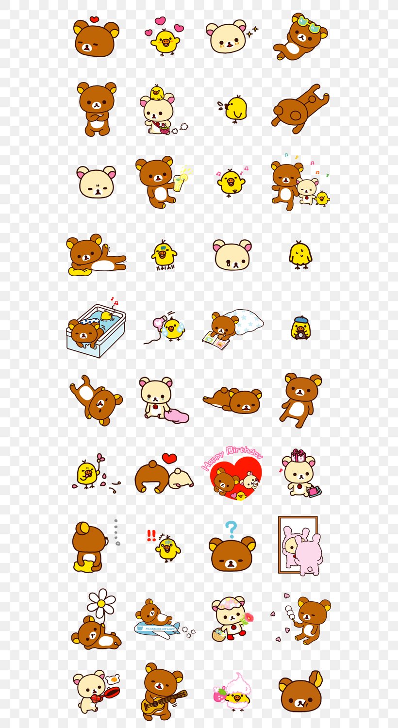 Rilakkuma Bear Hello Kitty Sticker LINE, PNG, 562x1500px, Rilakkuma, Bear, Emoji, Emoticon, Hello Kitty Download Free
