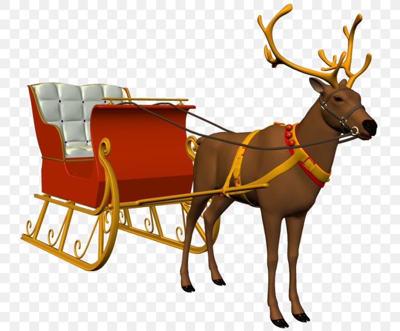 Reindeer Santa Claus Sled Christmas Ornament, PNG, 800x679px, Reindeer, Antler, Banco De Imagens, Cart, Chariot Download Free