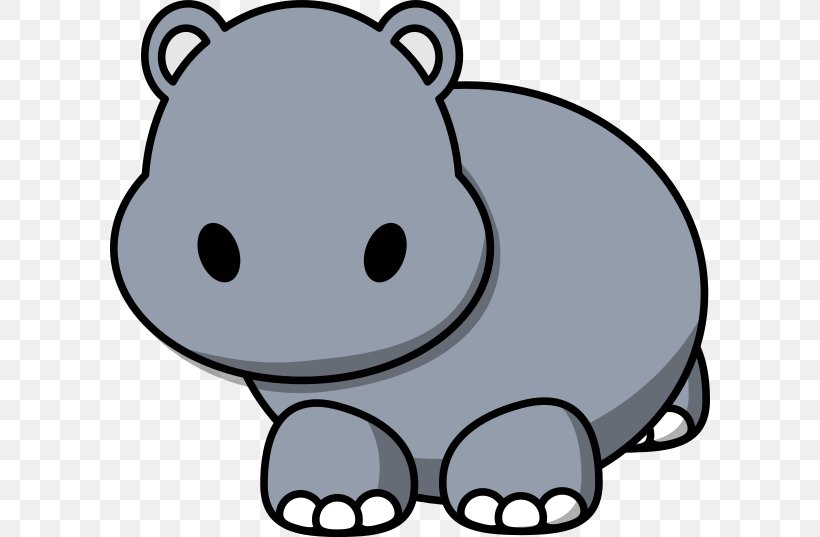 Hippopotamus Clip Art, PNG, 600x537px, Hippopotamus, Artwork, Bear, Black And White, Blog Download Free