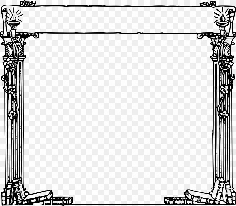 Picture Frame Column Clip Art, PNG, 2400x2100px, Picture Frames, Area, Black, Black And White, Graphical User Interface Download Free