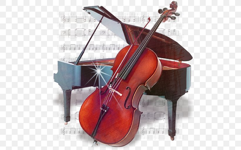 Cello Piano String Violin Musical Instrument, PNG, 512x512px, Watercolor, Cartoon, Flower, Frame, Heart Download Free
