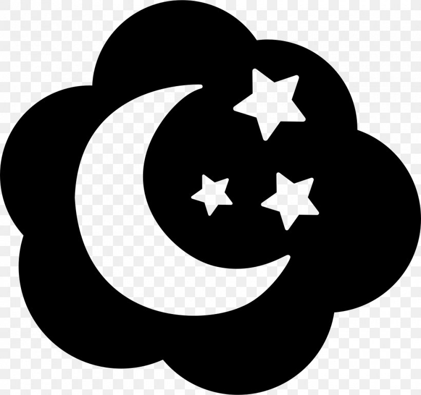 Moon Star And Crescent, PNG, 980x922px, Moon, Black And White, Flower, Icon Design, Leaf Download Free