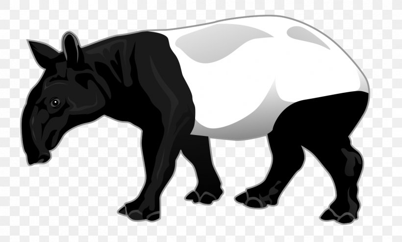 Malayan Tapir South American Tapir Royalty-free Clip Art, PNG, 1304x785px, Malayan Tapir, Animal, Black And White, Carnivoran, Dog Like Mammal Download Free