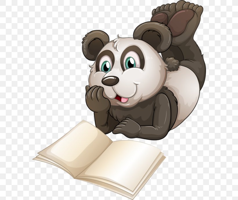 Giant Panda Bear Reading Clip Art, PNG, 600x692px, Watercolor, Cartoon, Flower, Frame, Heart Download Free