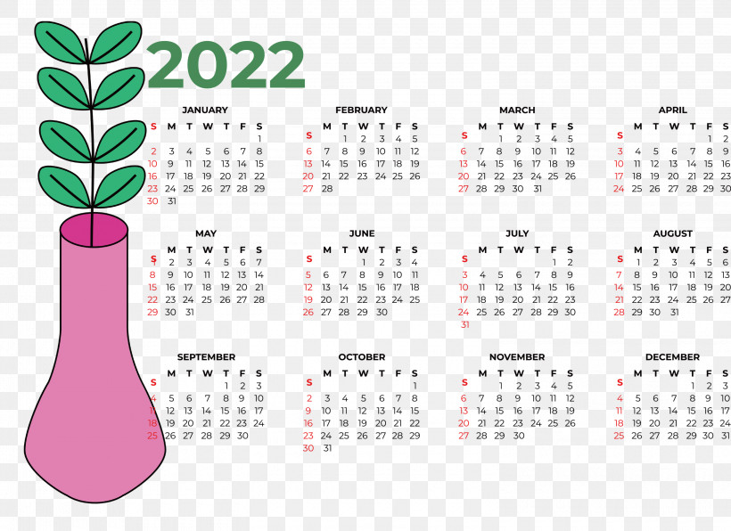 2022 Calendar 2022 Printable Yearly Calendar Printable 2022 Calendar, PNG, 3000x2181px, Calendar System, Calendar, Calendar Year, Month, Week Download Free