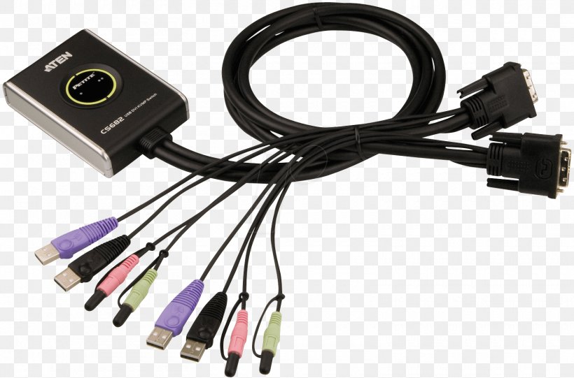 PlayStation 2 KVM Switches ATEN CS682 ATEN International Digital Visual Interface, PNG, 1560x1031px, Playstation 2, All Xbox Accessory, Aten Cs682, Aten International, Aten Technology Inc Download Free