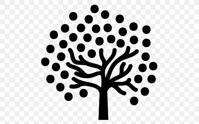 Fruit Tree Clip Art, PNG, 512x512px, Tree, Arecaceae, Black, Black And White, Branch Download Free