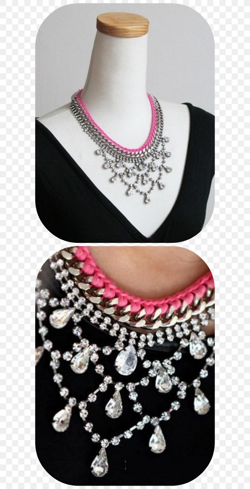 Necklace Choker Imitation Gemstones & Rhinestones Pearl, PNG, 610x1600px, Necklace, Bib, Chain, Choker, Collar Download Free