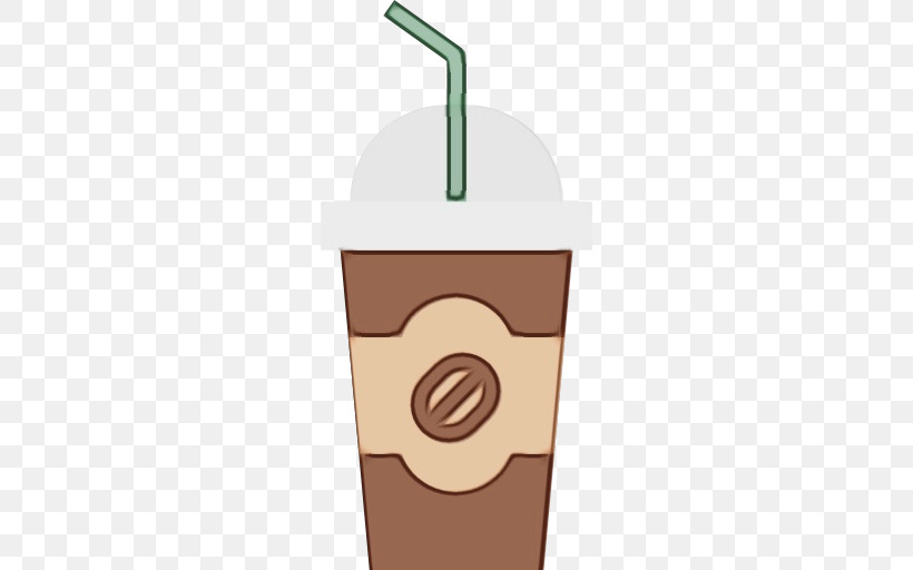 Iced Coffee, PNG, 512x512px, Watercolor, Drink, Iced Coffee, Milkshake, Paint Download Free