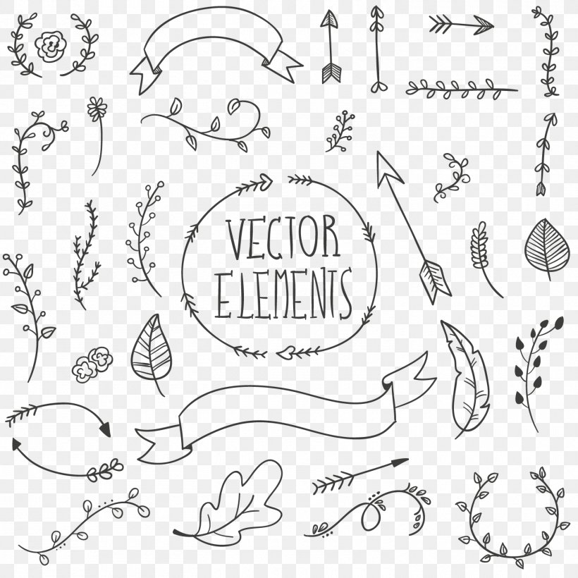Drawing Euclidean Vector Hand, PNG, 1500x1500px, Drawing, Area, Black And White, Body Jewelry, Botanical Illustration Download Free
