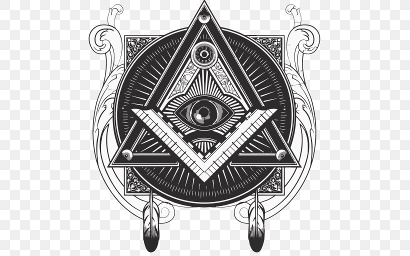 Eye Of Providence Freemasonry Symbol Illuminati Eye Of Horus, PNG, 512x512px, Eye Of Providence, Black And White, Eye, Eye Of Horus, Freemasonry Download Free