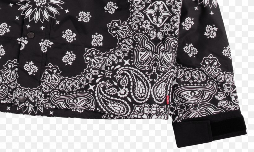 Paisley Black Kerchief The North Face Parka, PNG, 1000x600px, Paisley, Black, Black And White, Black M, Color Download Free