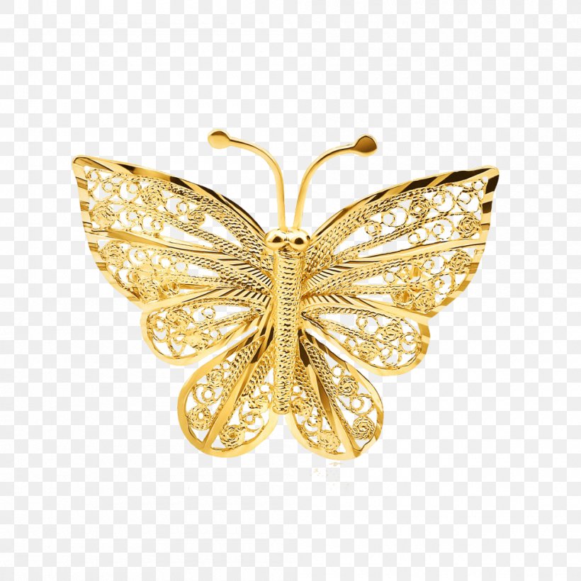Butterfly Gold Jewellery Clip Art, PNG, 1000x1000px, Butterfly, Brooch, Butterflies And Moths, Gold, Image Editing Download Free