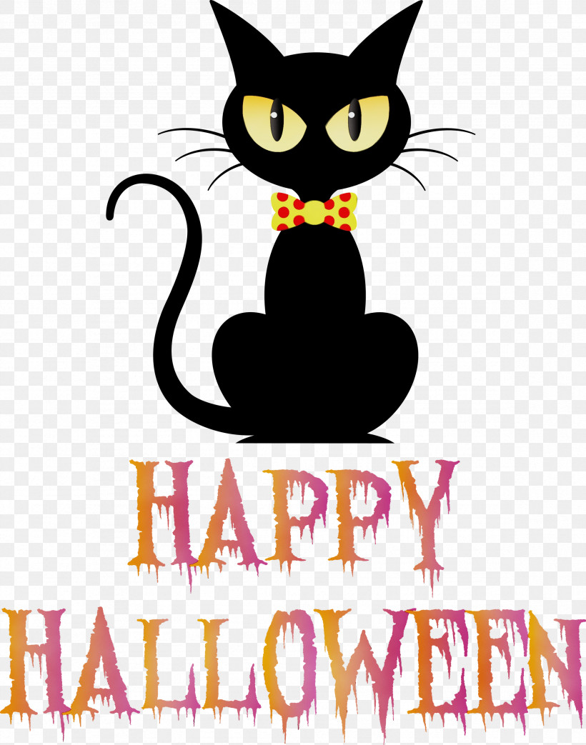 Cat Kitten Whiskers Black Cat / M Cartoon, PNG, 2357x3000px, Happy Halloween, Cartoon, Cat, Character, Kitten Download Free