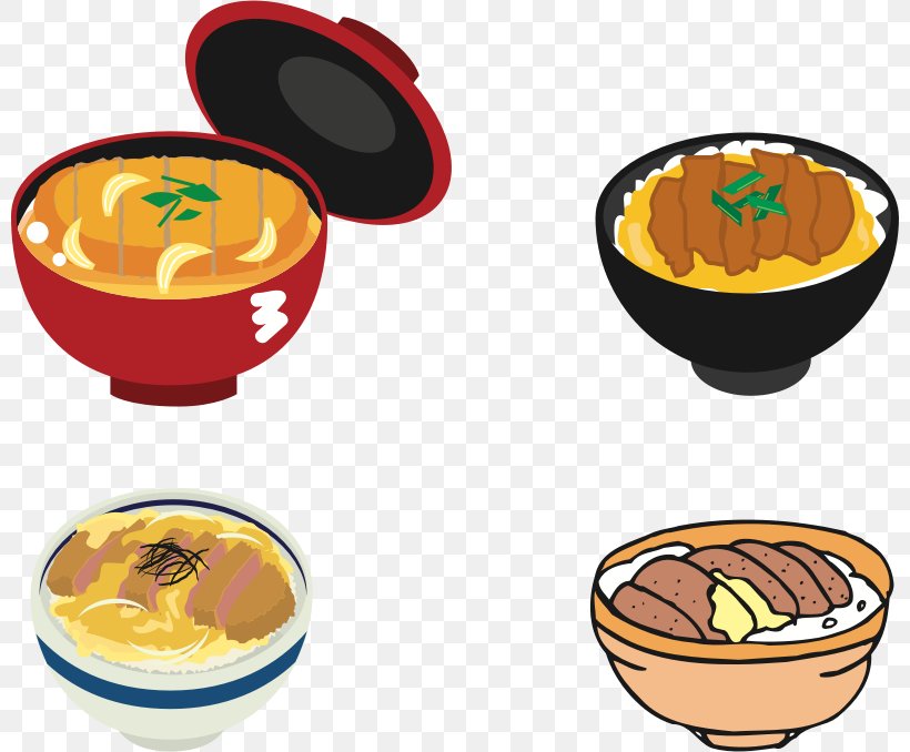 Katsudon Donburi Tonkatsu Dish Clip Art, PNG, 800x678px, Katsudon, Cuisine, Cutlet, Dish, Donburi Download Free