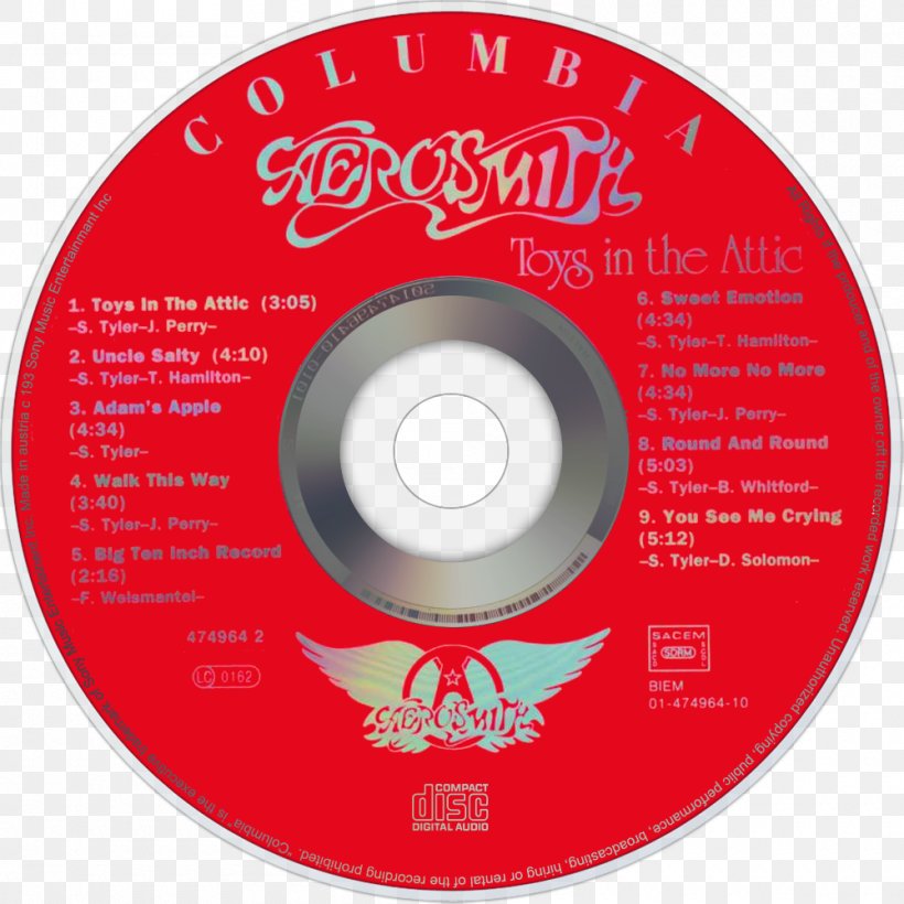 Aerosmith Compact Disc Greatest Hits Classics Live I And II Toys In The Attic, PNG, 1000x1000px, Watercolor, Cartoon, Flower, Frame, Heart Download Free