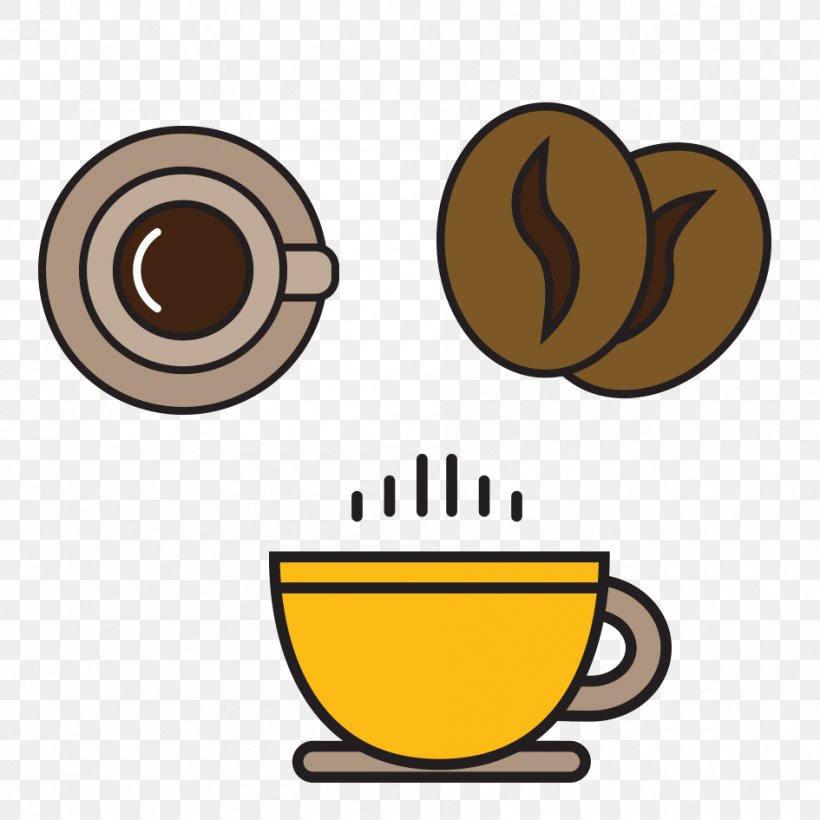 Coffee Cup Cafe Cartoon, PNG, 945x945px, Coffee, Cafe, Cartoon, Coffee Bean, Coffee Cup Download Free