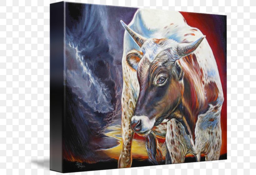 Painting Cattle Gallery Wrap Canvas Art, PNG, 650x560px, Painting, Art, Canvas, Cattle, Cattle Like Mammal Download Free