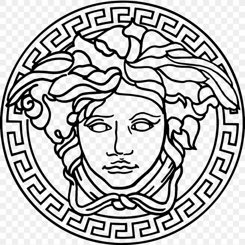 Versace Logo Fashion Brand Clip Art, PNG, 1279x1281px, Versace, Art, Black And White, Brand, Christian Dior Se Download Free