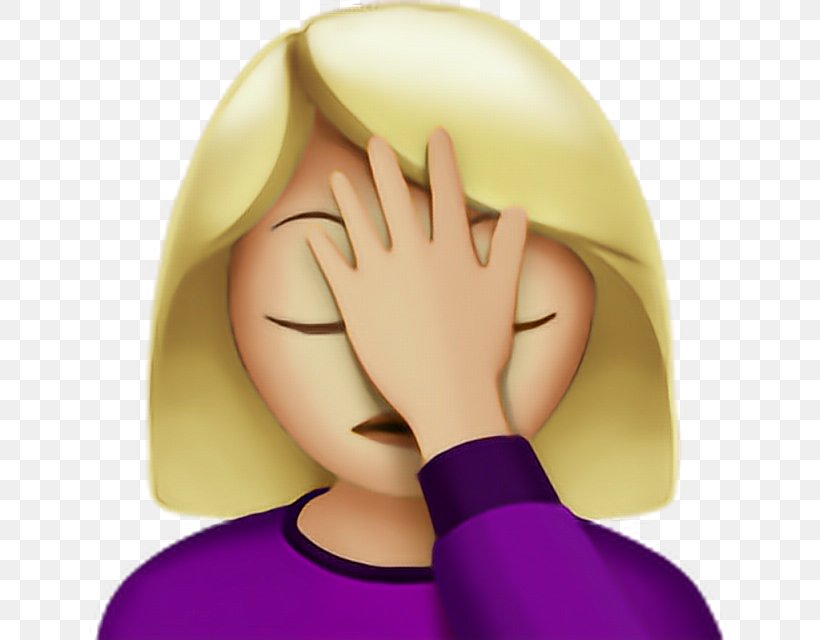Apple Color Emoji Facepalm Female IPhone, PNG, 640x640px, Watercolor, Cartoon, Flower, Frame, Heart Download Free