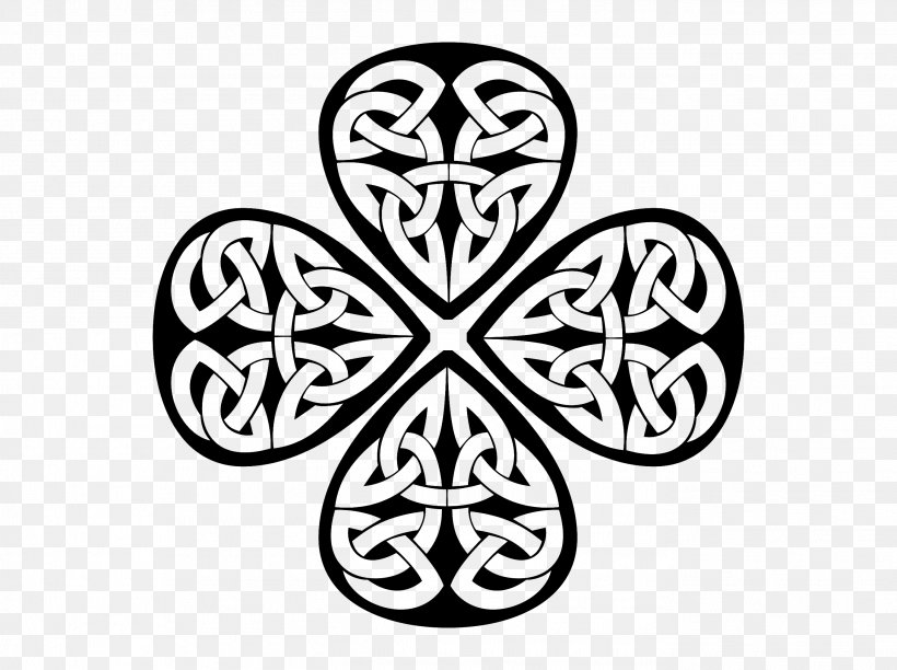 Ireland Shamrock Four-leaf Clover Clip Art, PNG, 2744x2050px, Ireland, Black And White, Celtic Knot, Celts, Clover Download Free